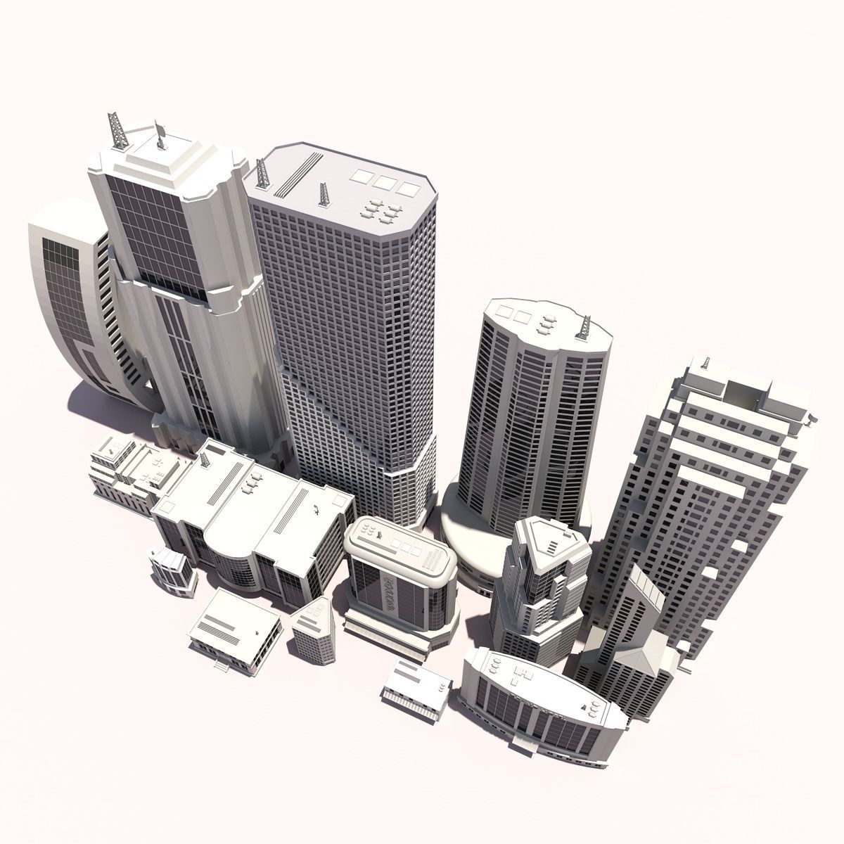 15 Buildings 3D model_3