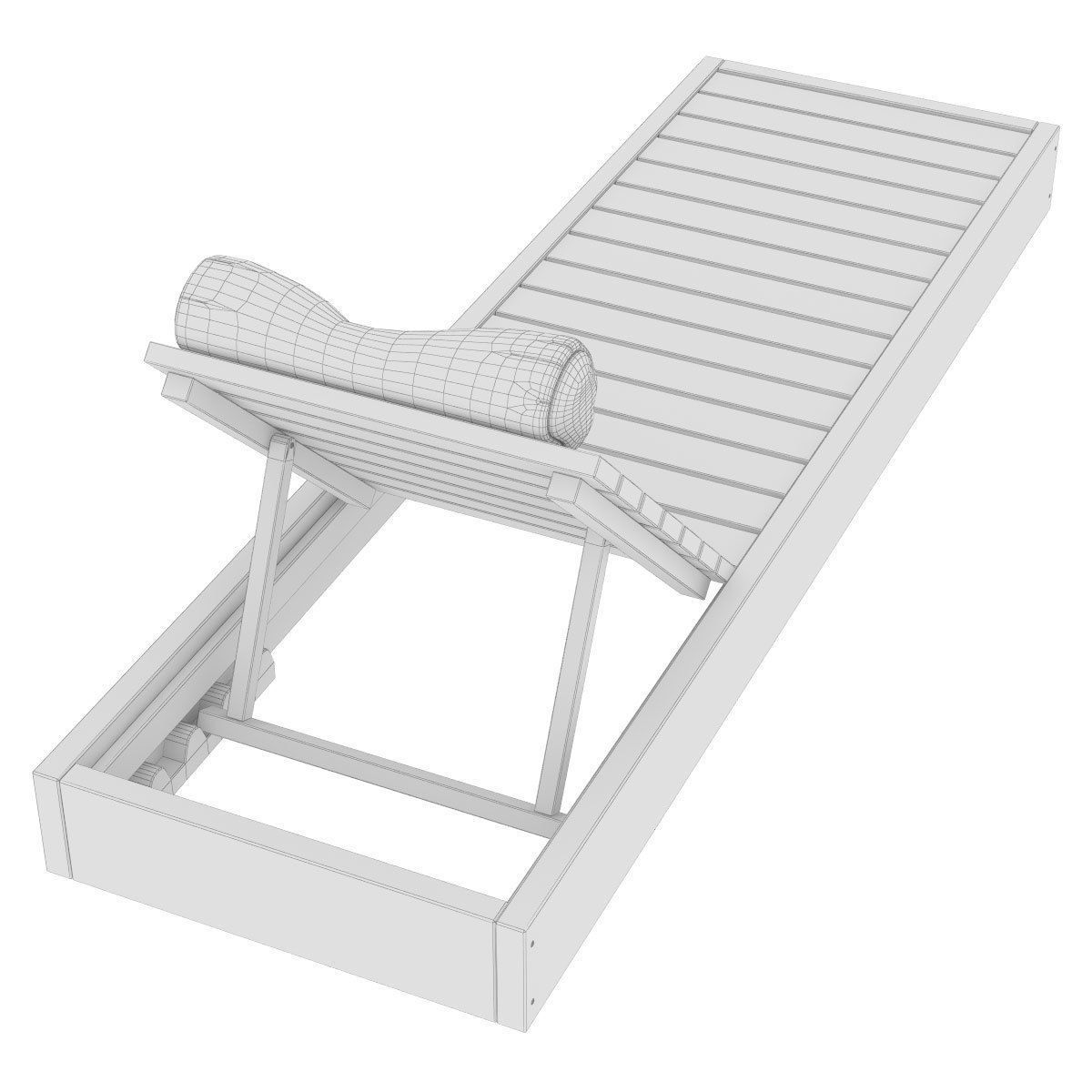 Young woman on a sun lounger 3D model_8