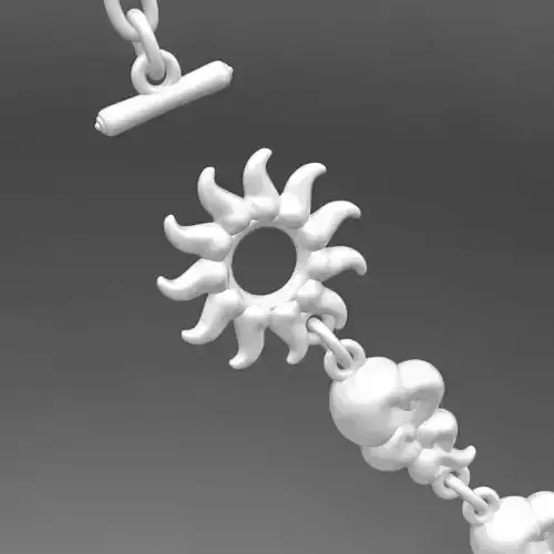 CloudsLuck necklace with diamonds 3D print model