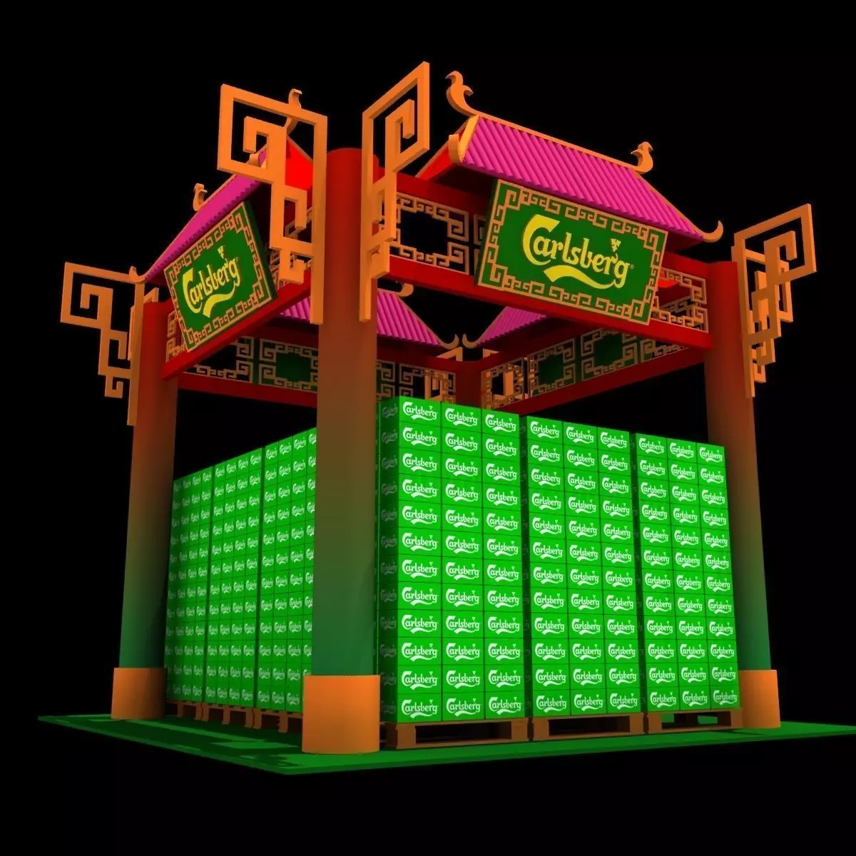 Calsberg Exhibition booth 3D model