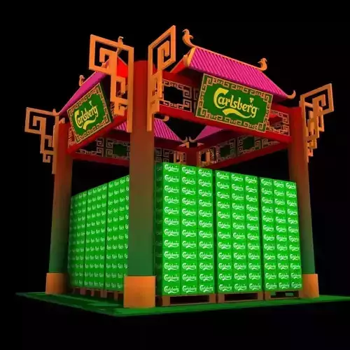 Calsberg Exhibition booth 3D model