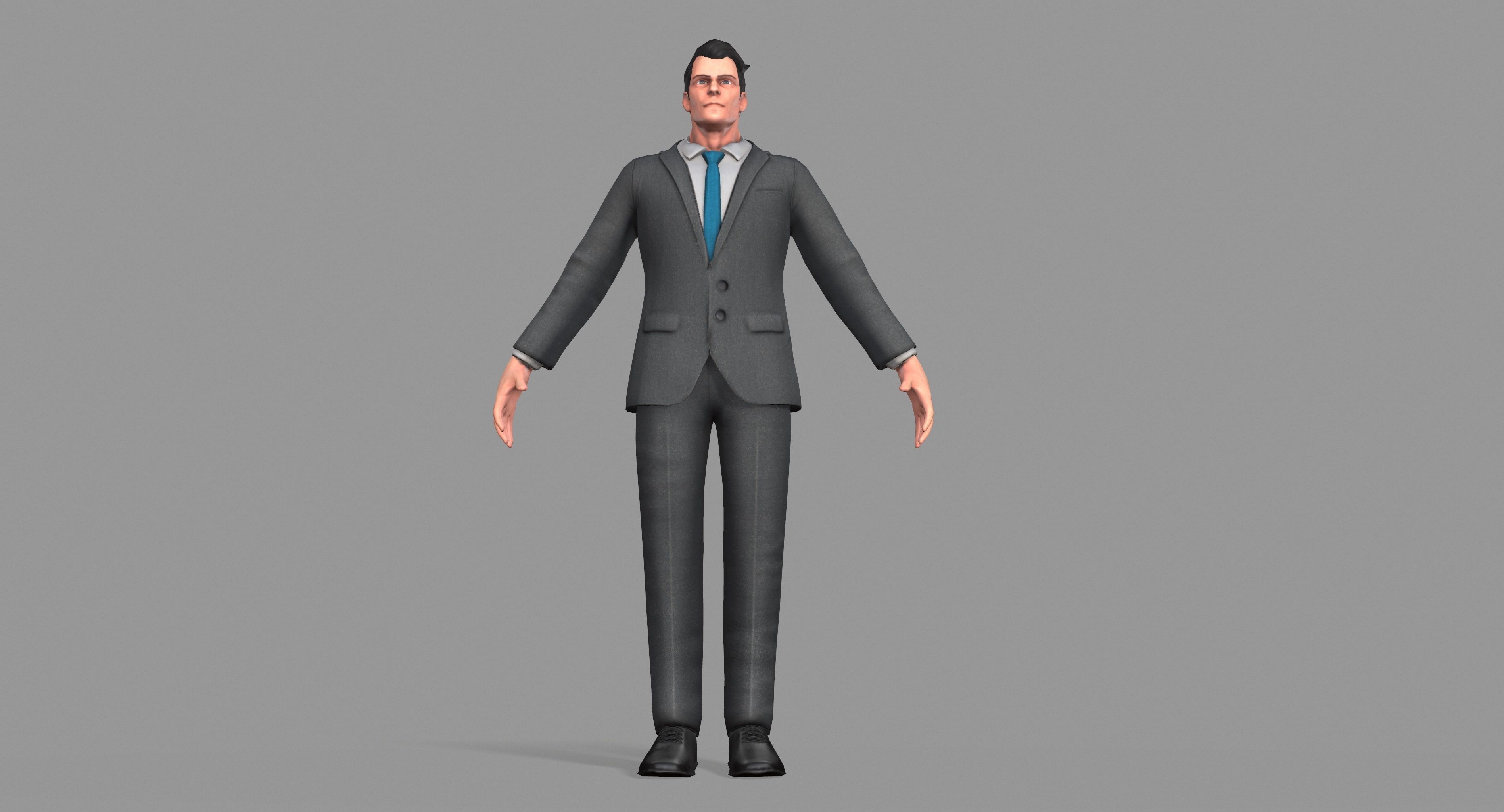 Business Suit Man Low-poly 3D model_23