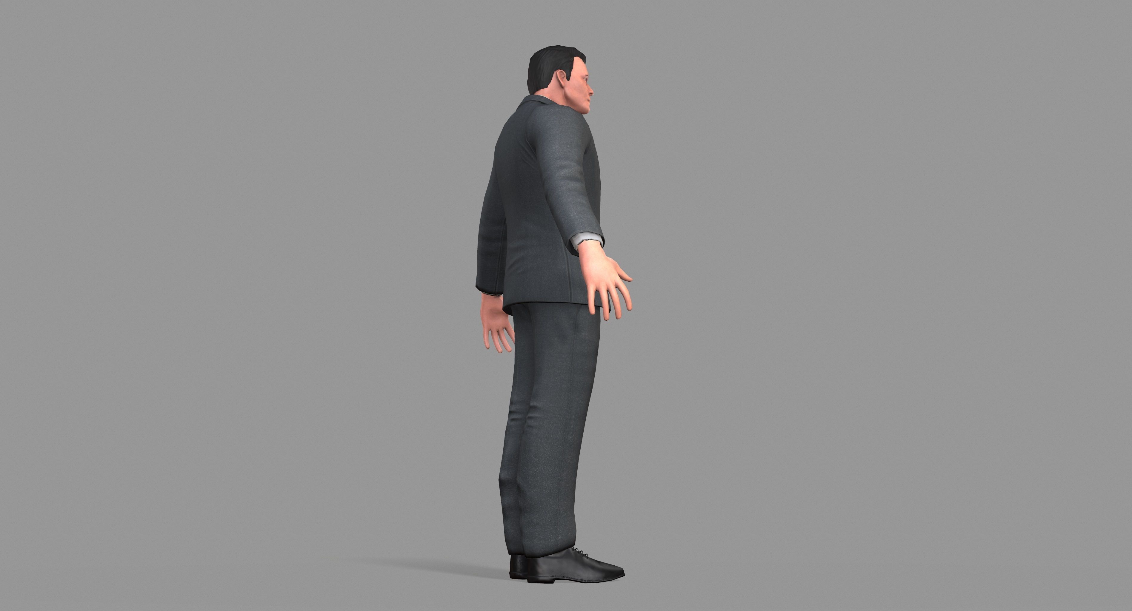 Business Suit Man Low-poly 3D model_27