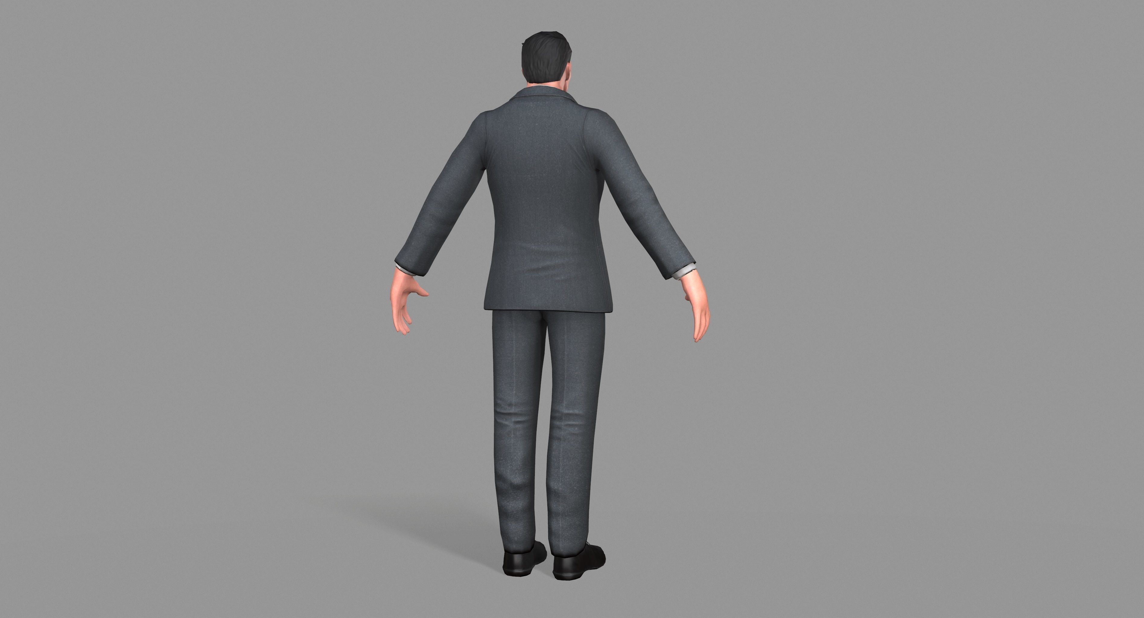 Business Suit Man Low-poly 3D model_6