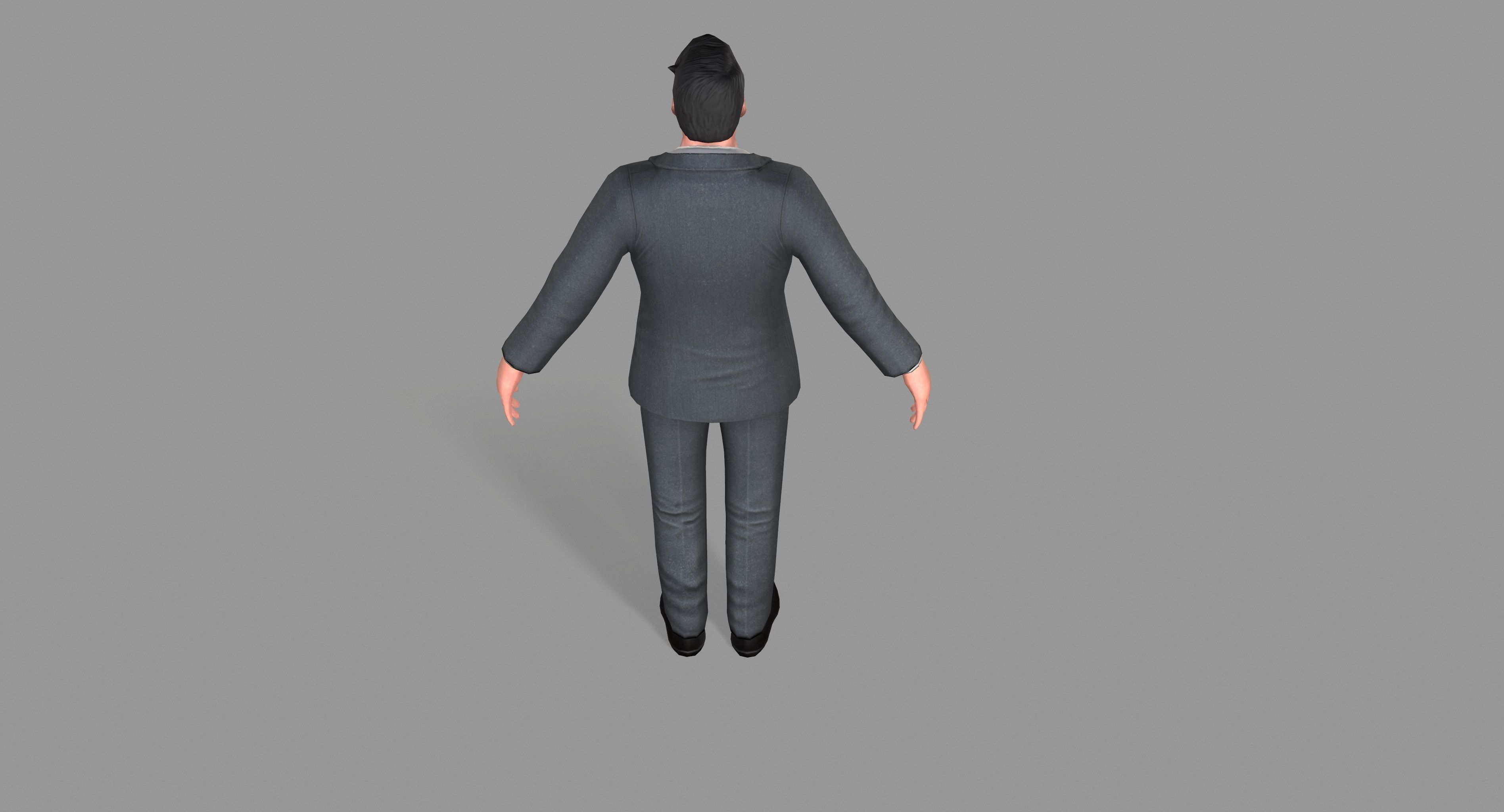 Business Suit Man Low-poly 3D model_17