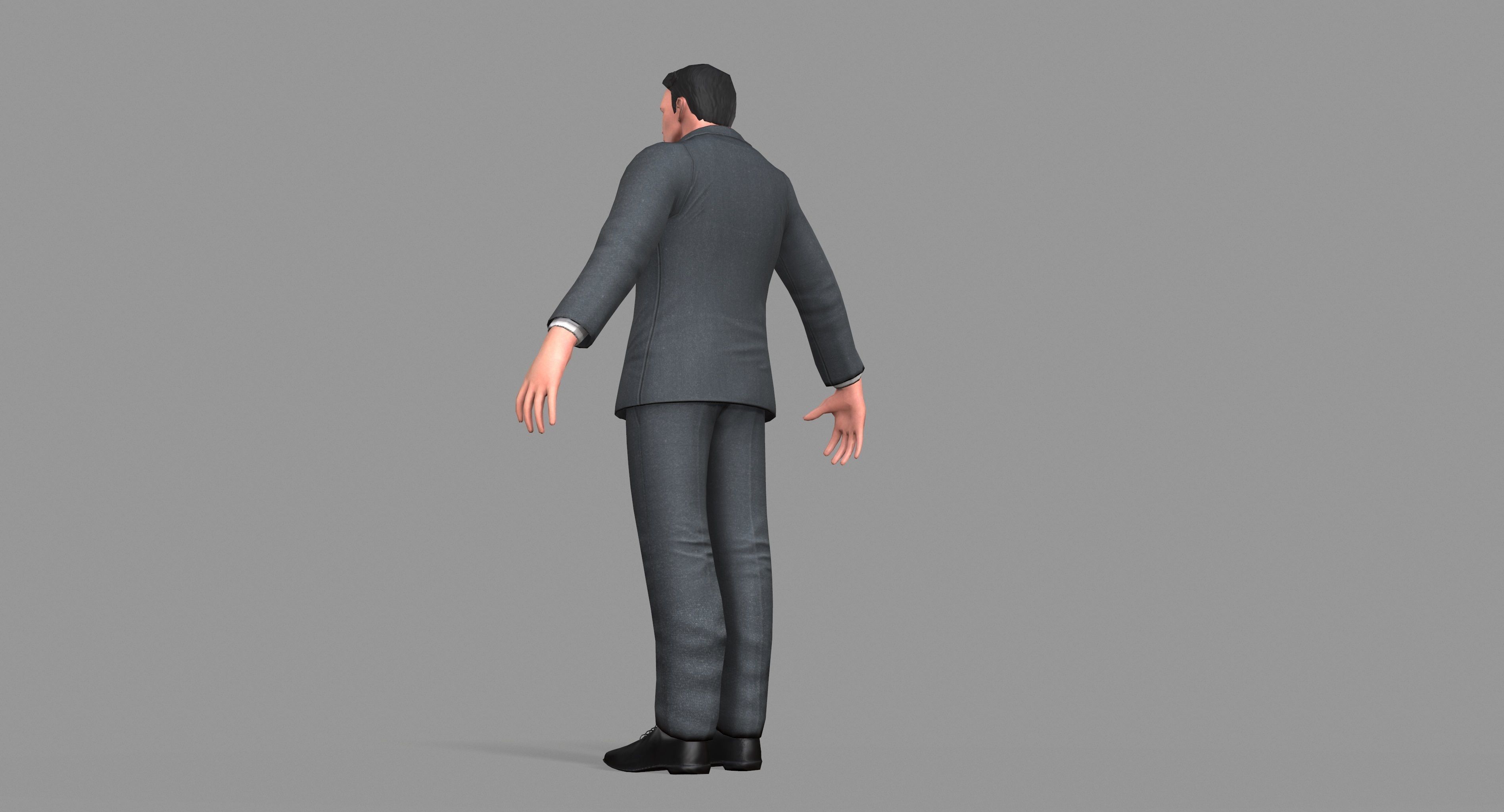 Business Suit Man Low-poly 3D model_30