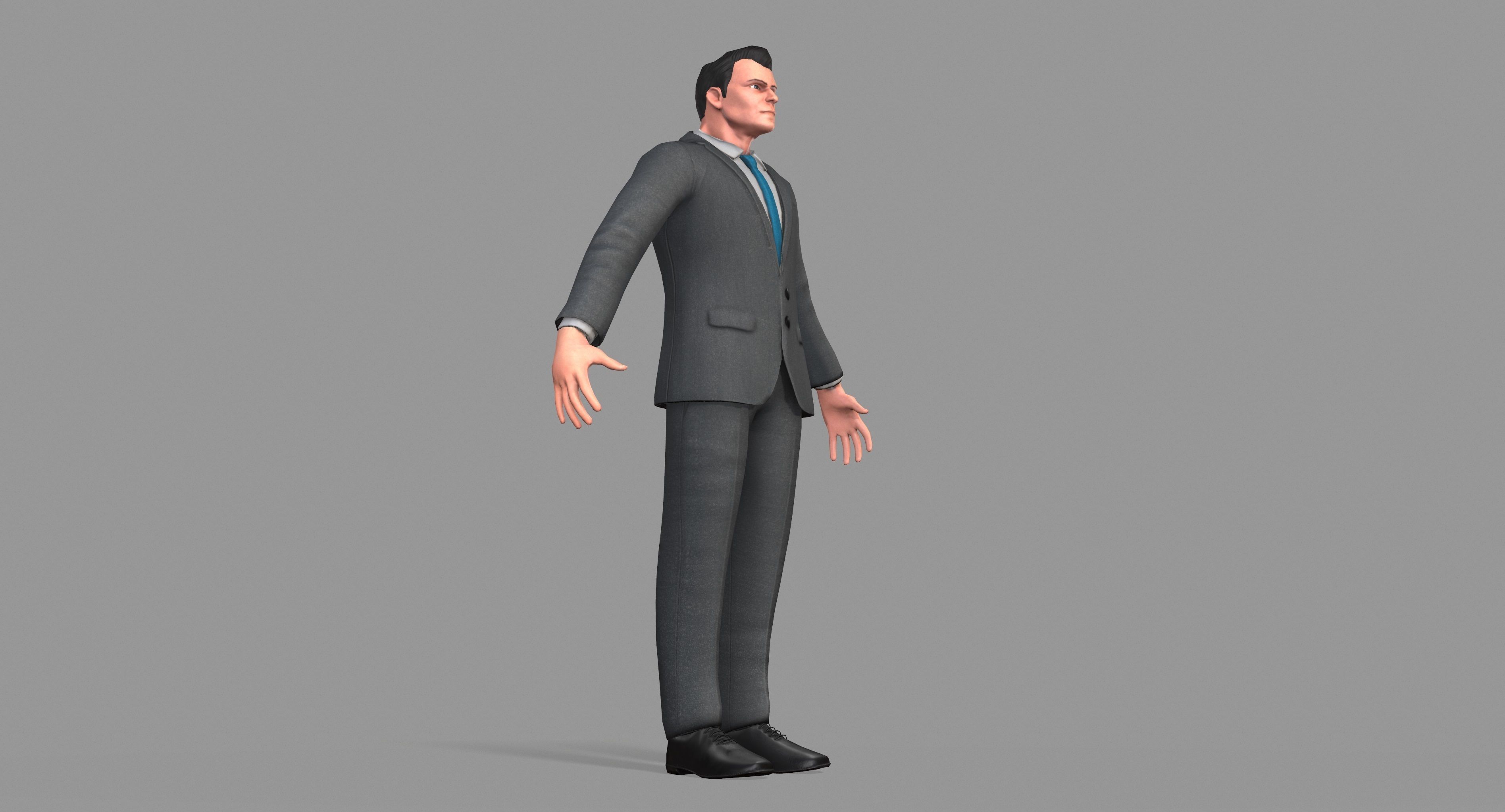 Business Suit Man Low-poly 3D model_26