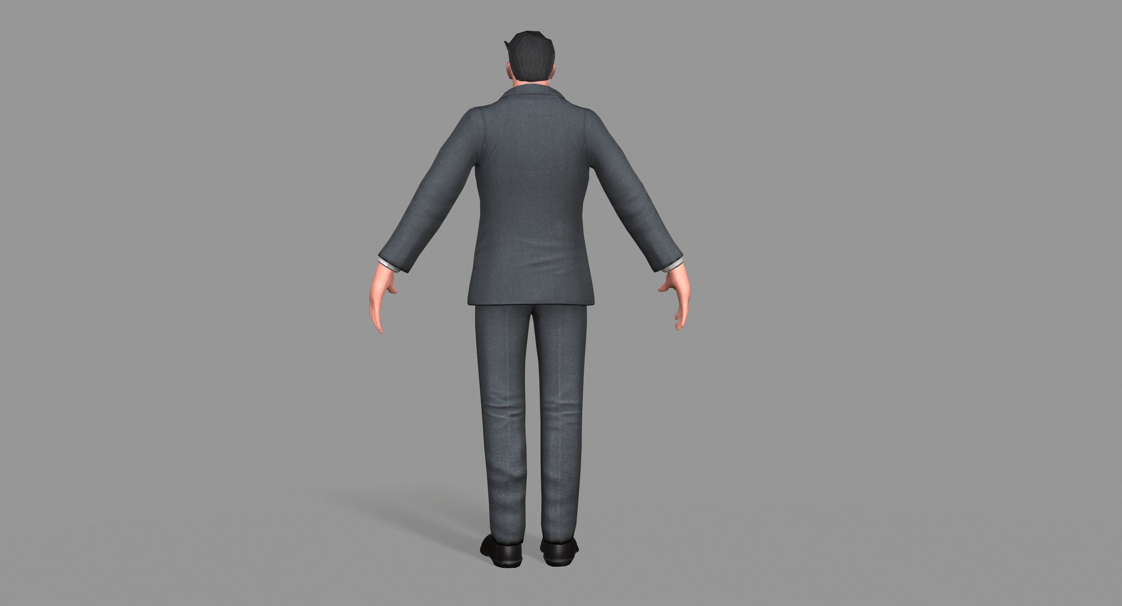 Business Suit Man Low-poly 3D model_7