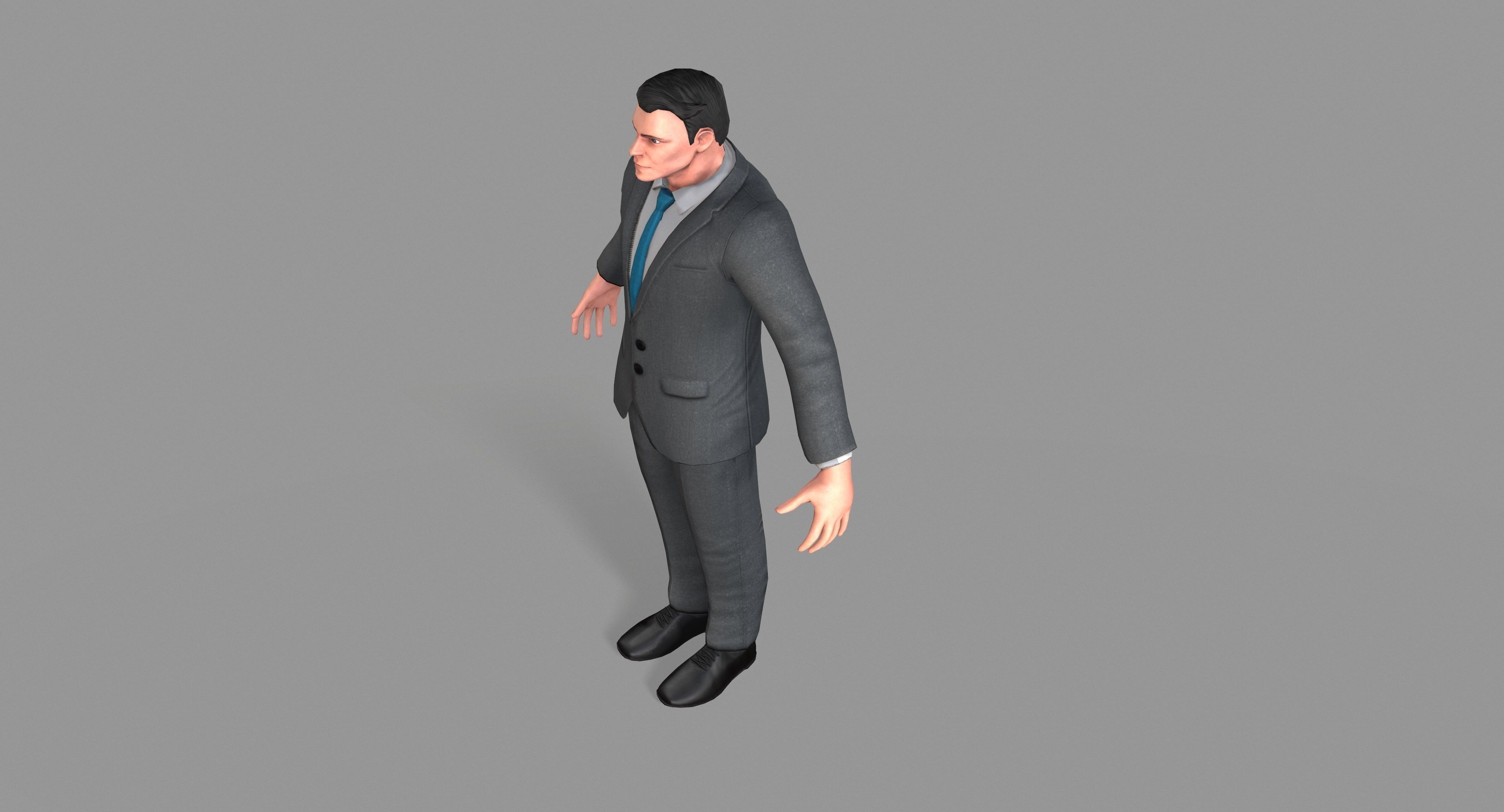 Business Suit Man Low-poly 3D model_21