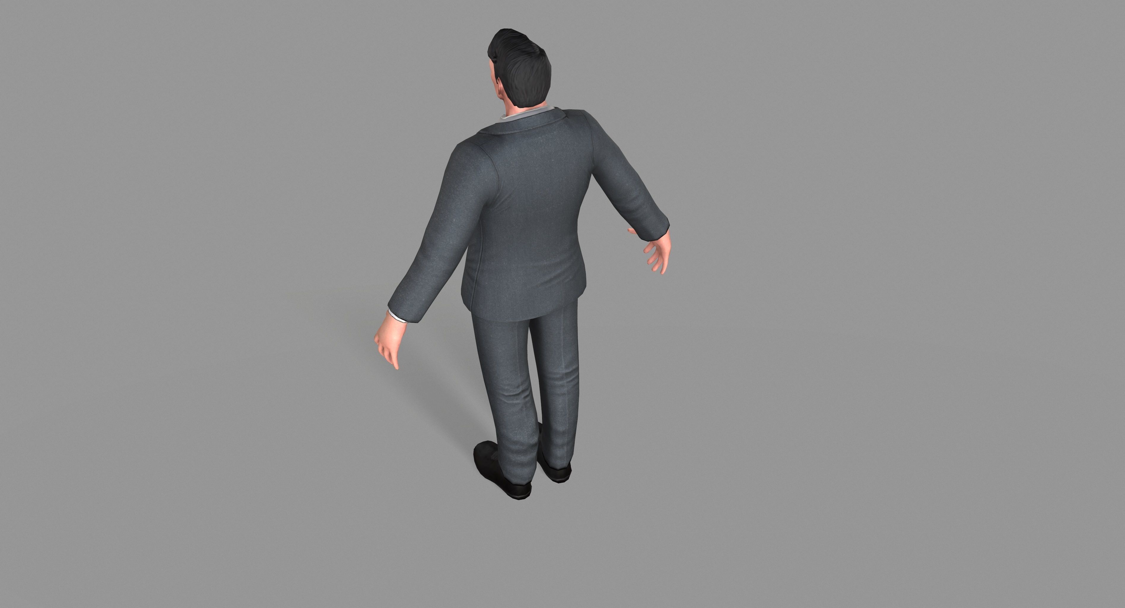 Business Suit Man Low-poly 3D model_18