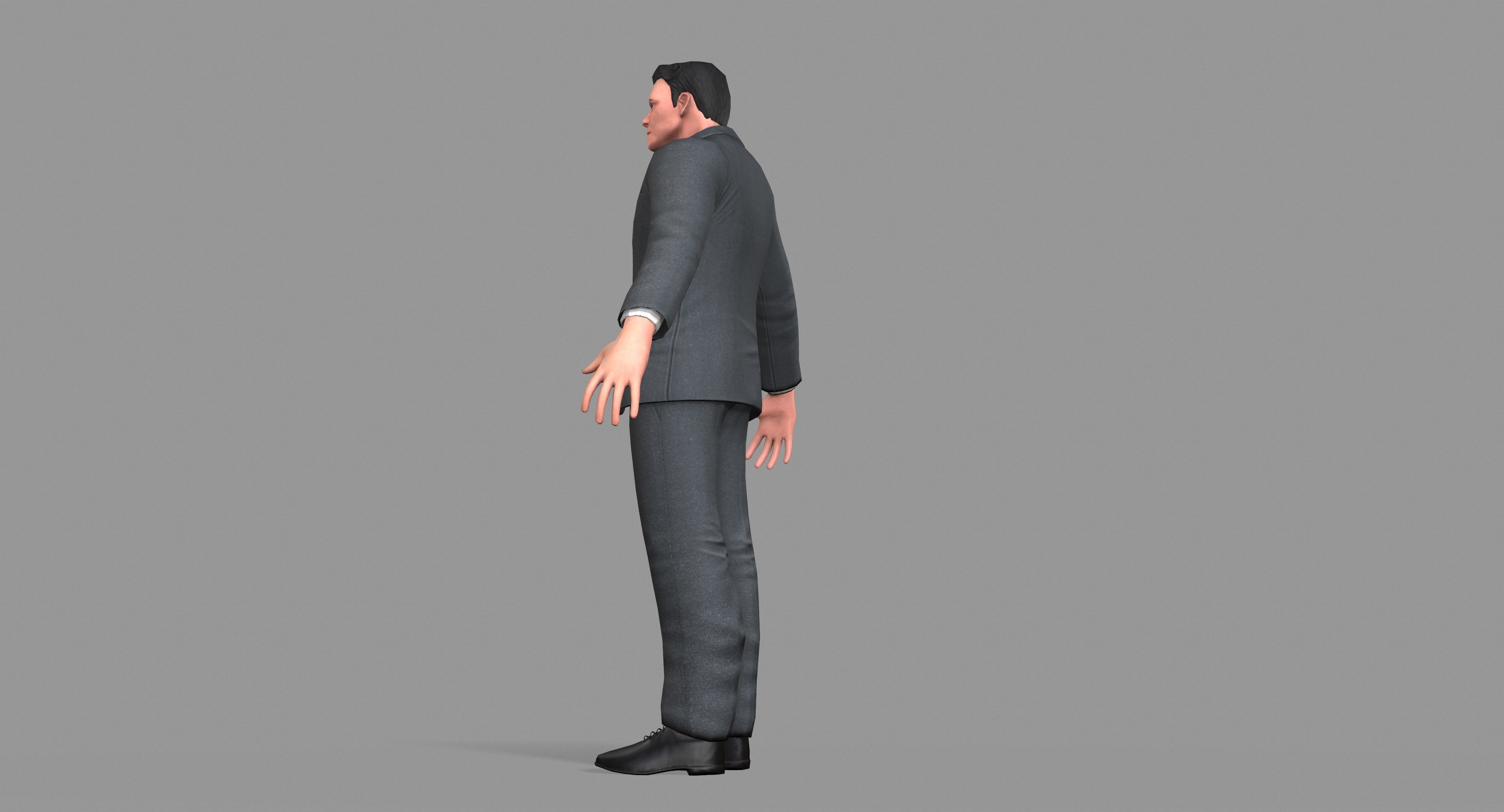 Business Suit Man Low-poly 3D model_31