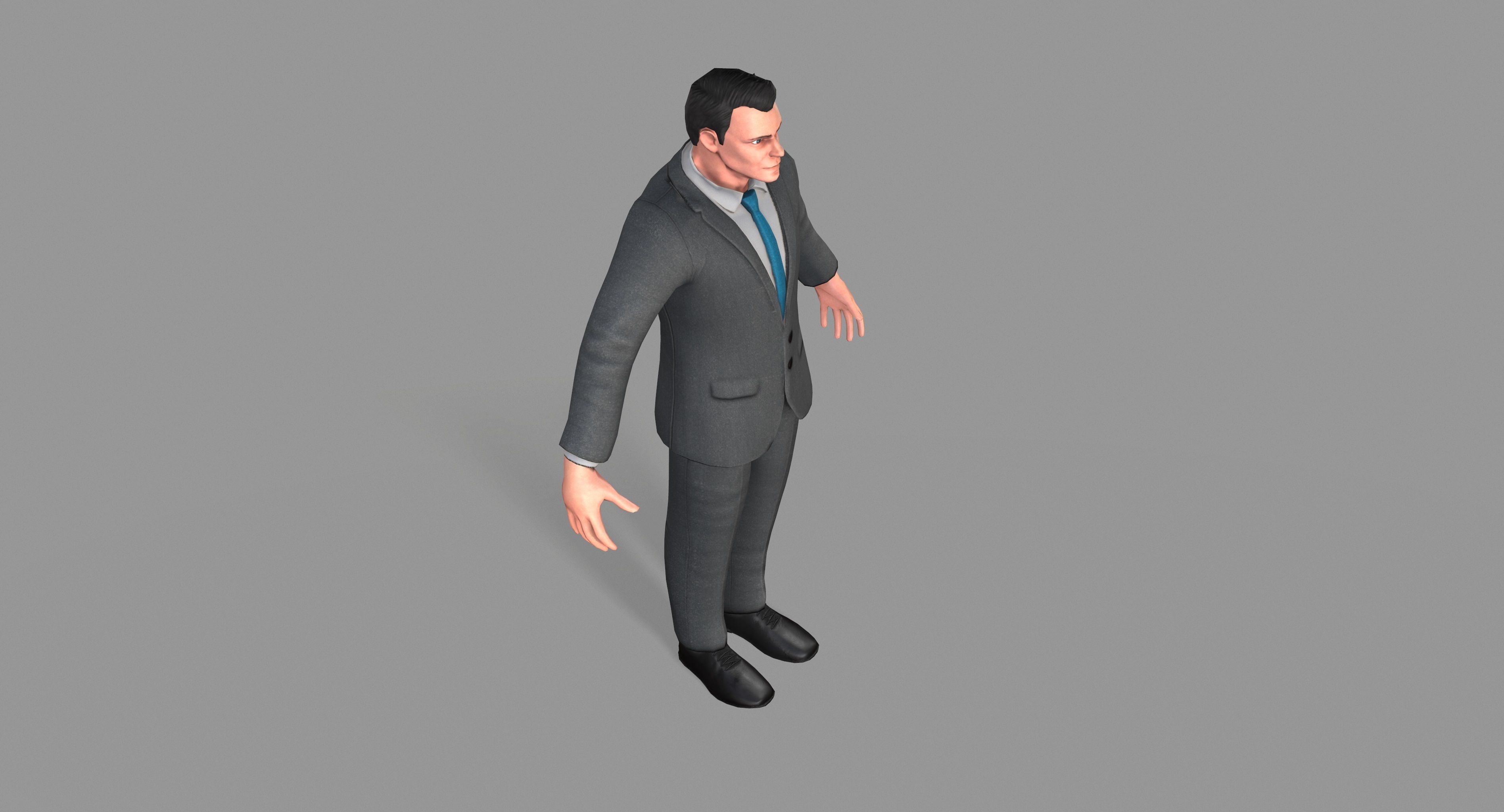 Business Suit Man Low-poly 3D model_14