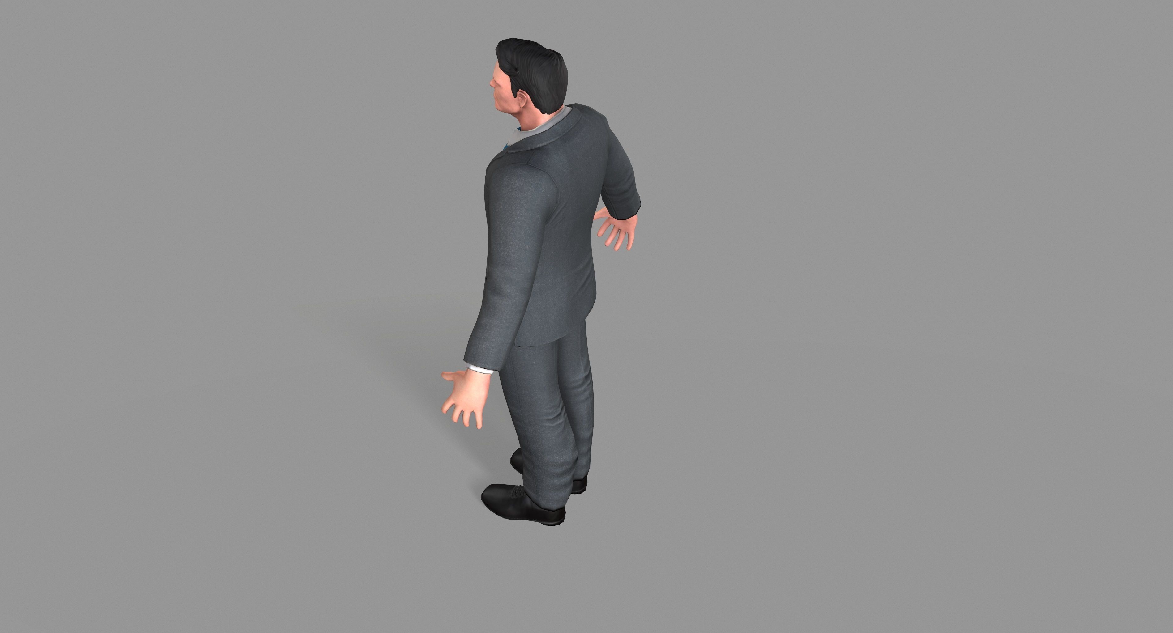 Business Suit Man Low-poly 3D model_19