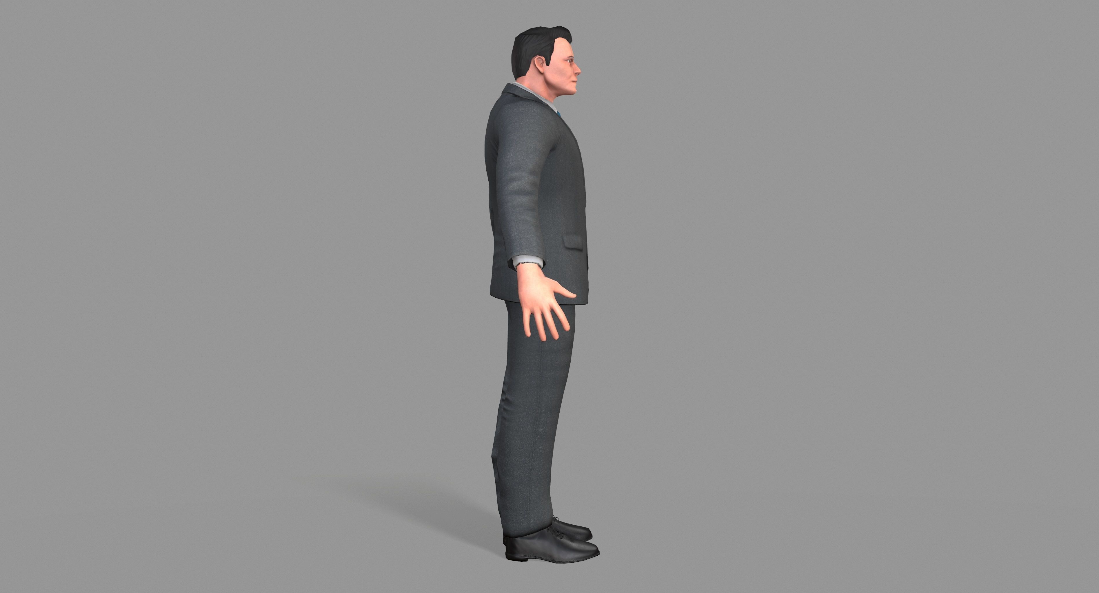 Business Suit Man Low-poly 3D model_4