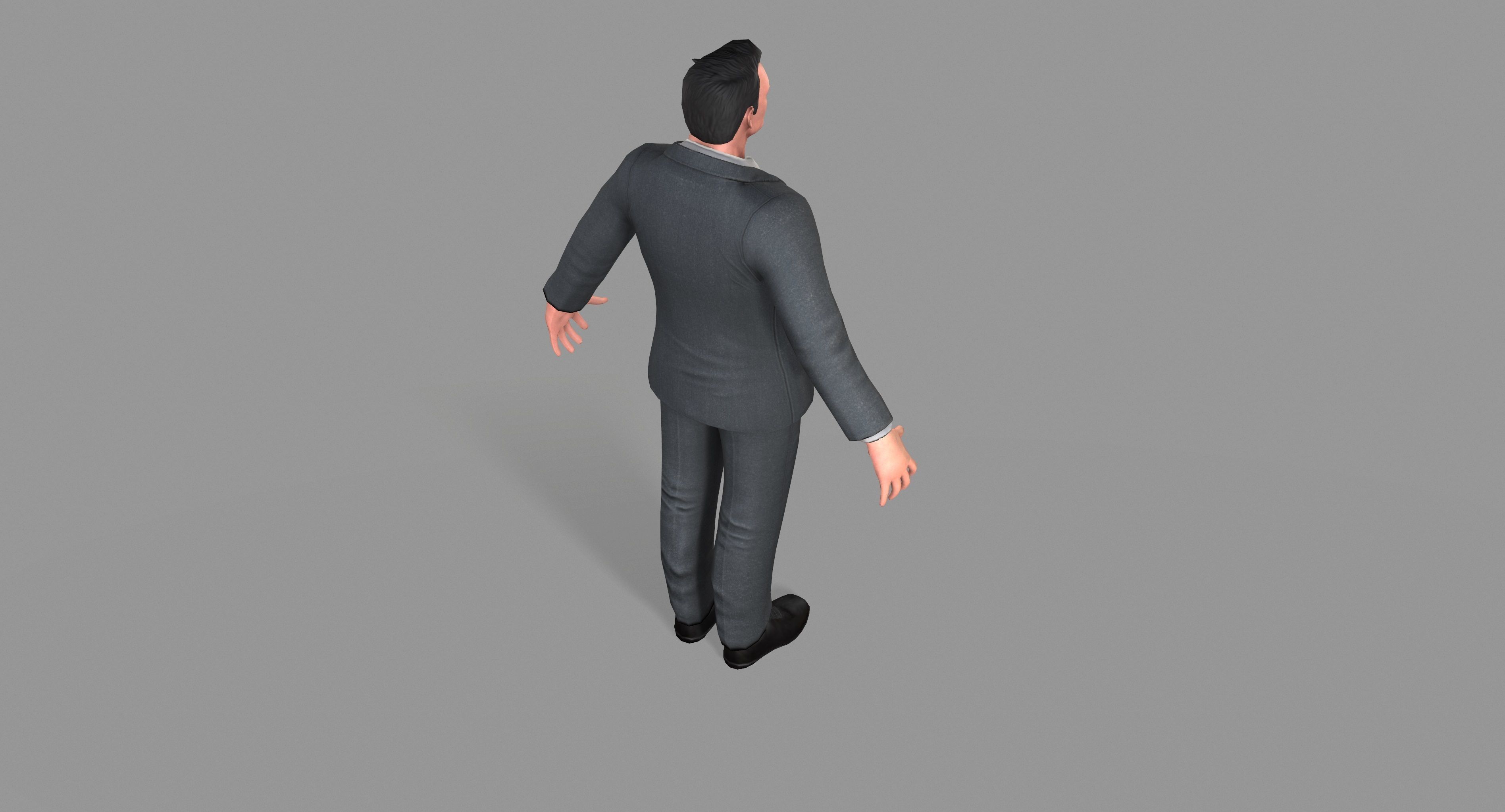 Business Suit Man Low-poly 3D model_16
