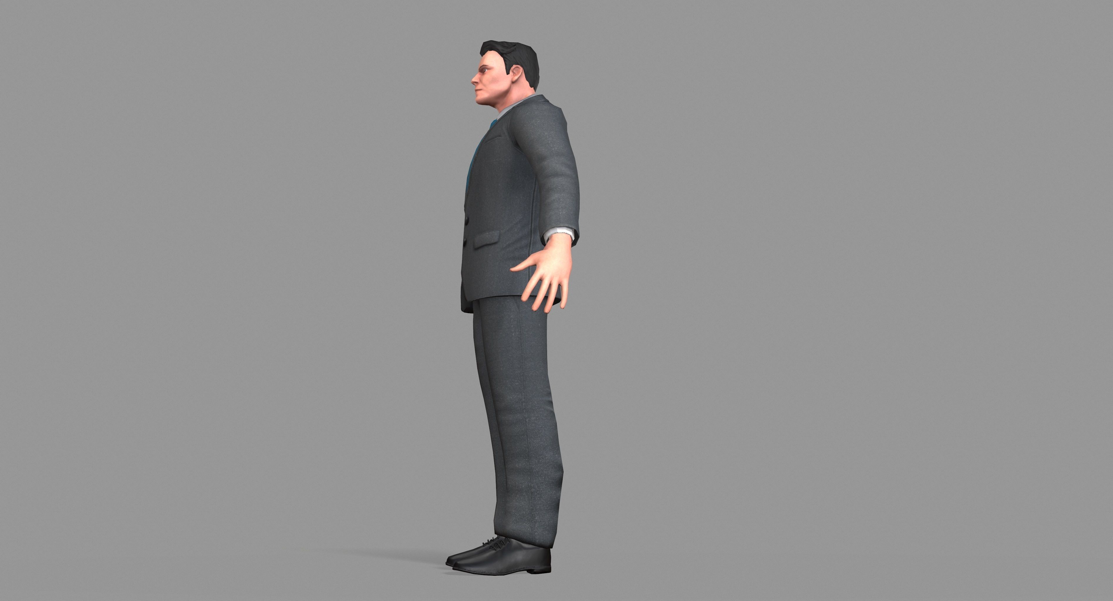 Business Suit Man Low-poly 3D model_32