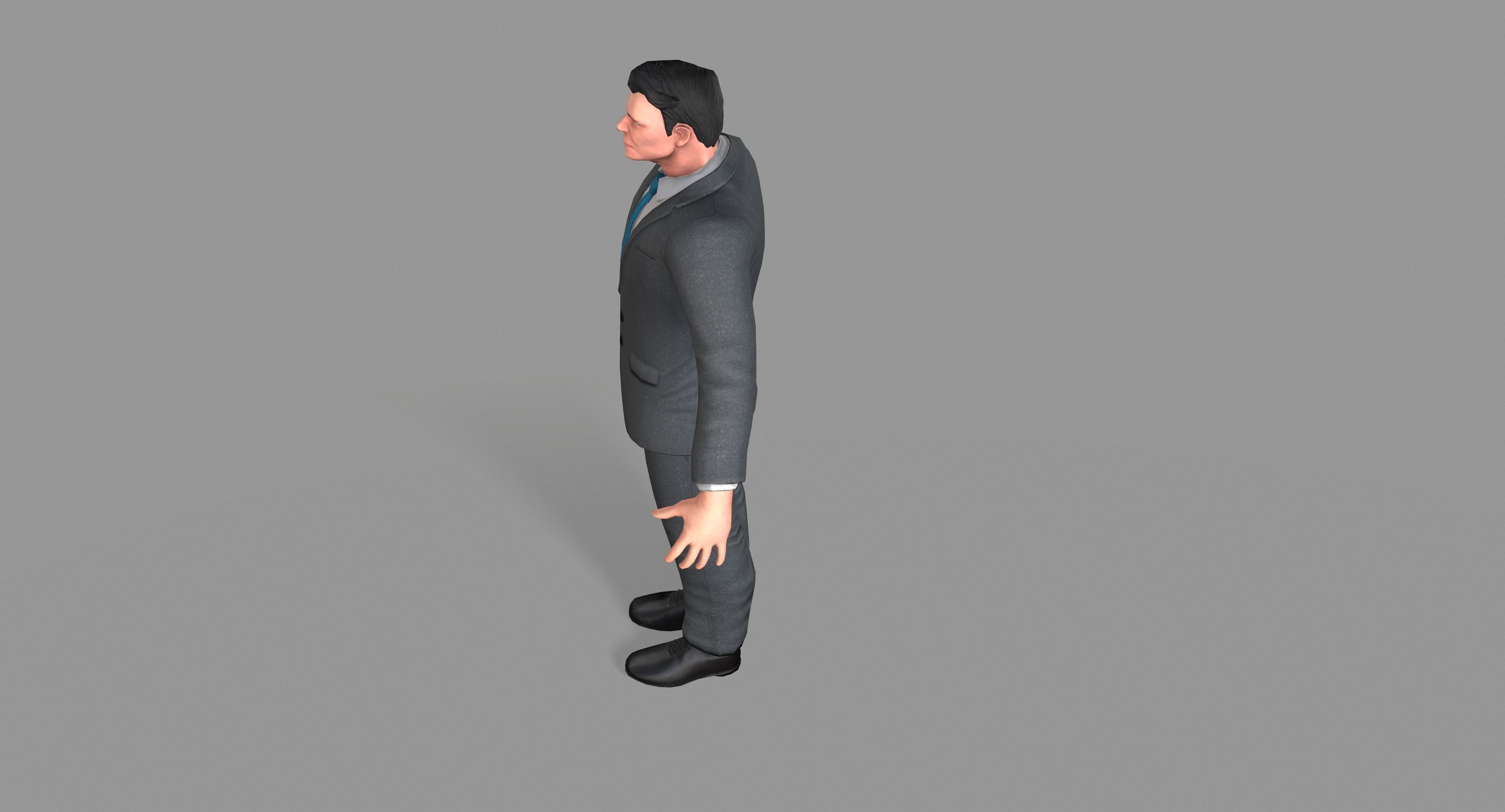 Business Suit Man Low-poly 3D model_20