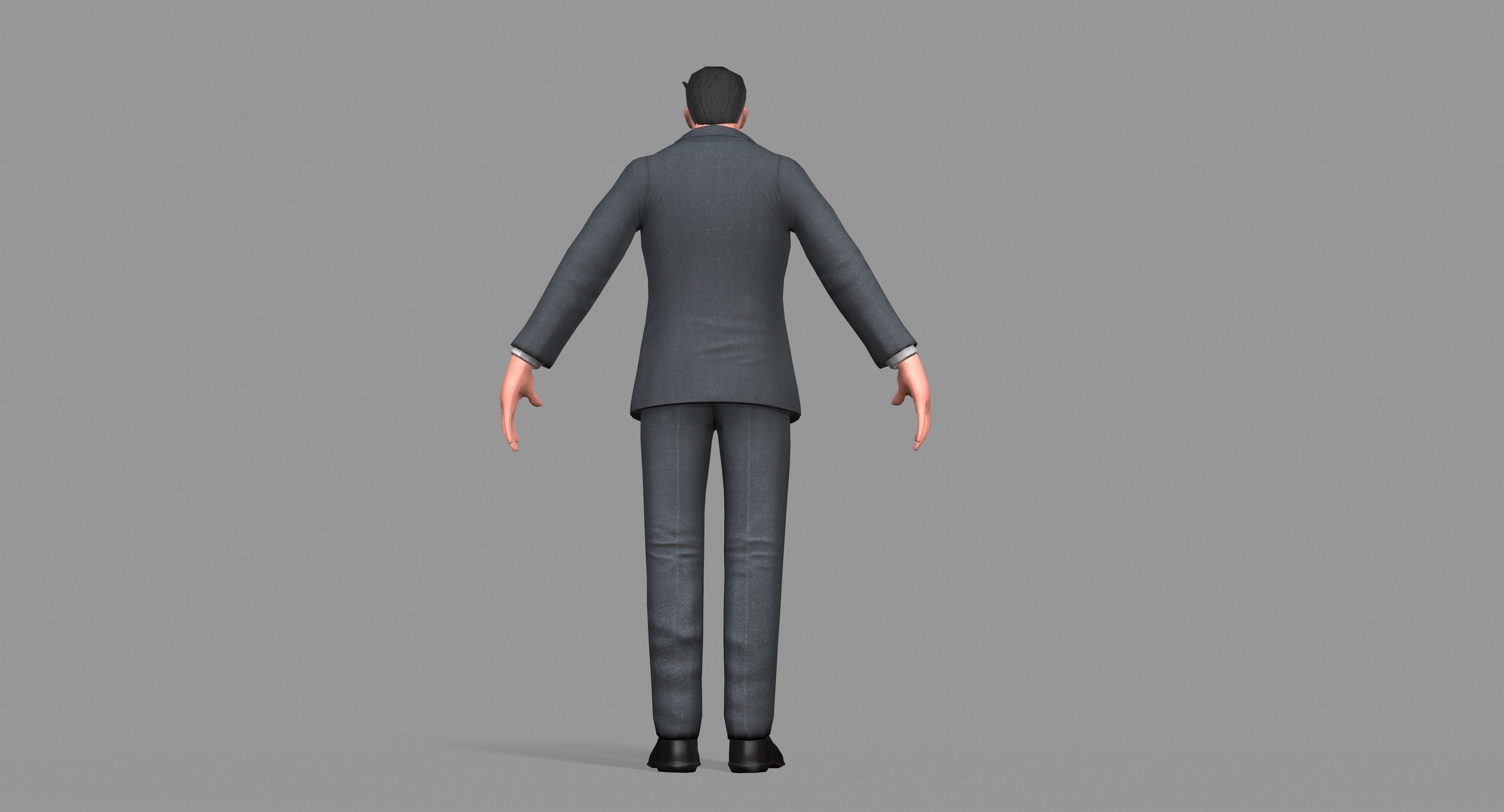 Business Suit Man Low-poly 3D model_29