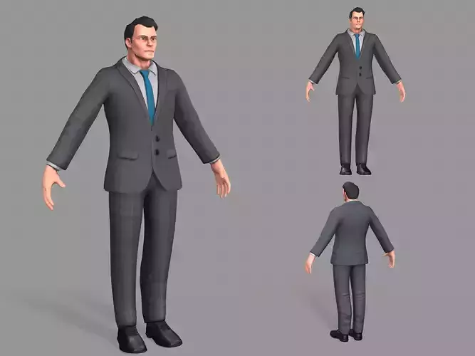 Business Suit Man Low-poly 3D model