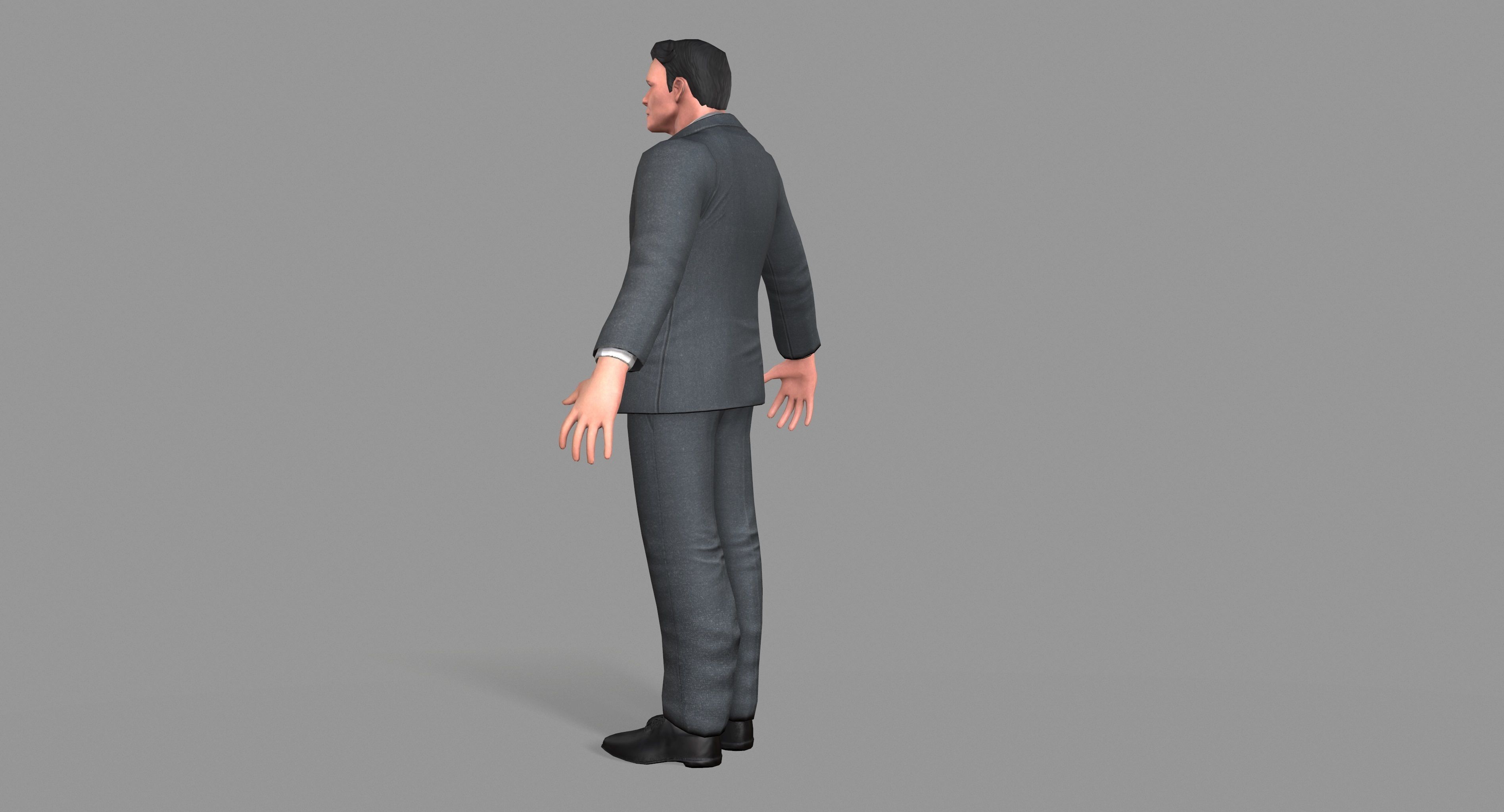 Business Suit Man Low-poly 3D model_8