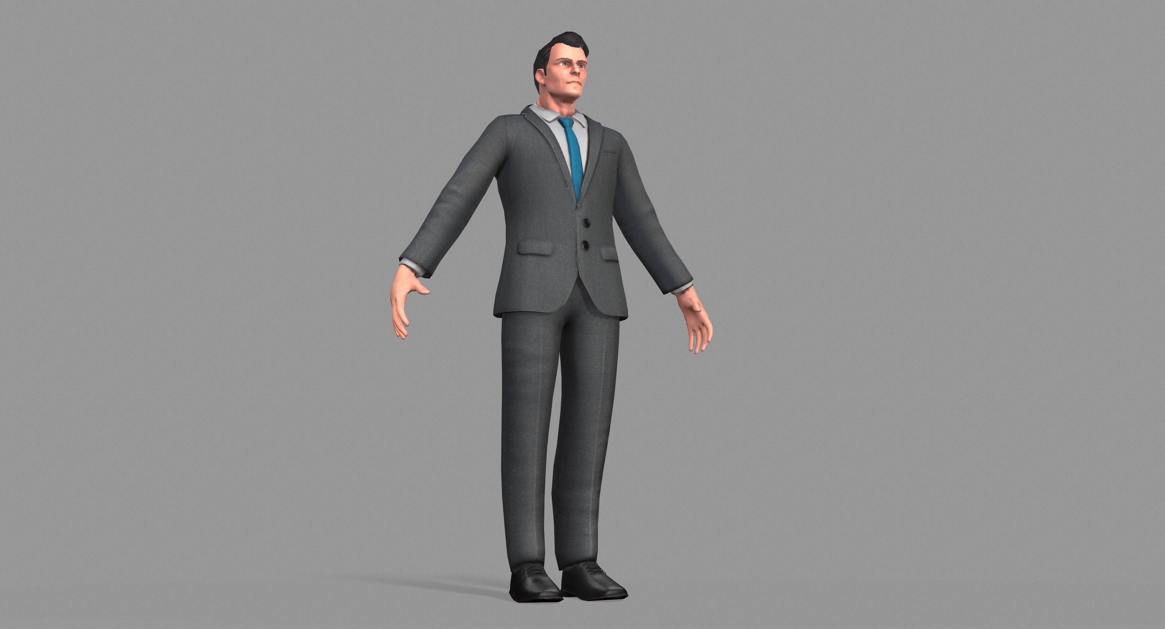 Business Suit Man Low-poly 3D model_24