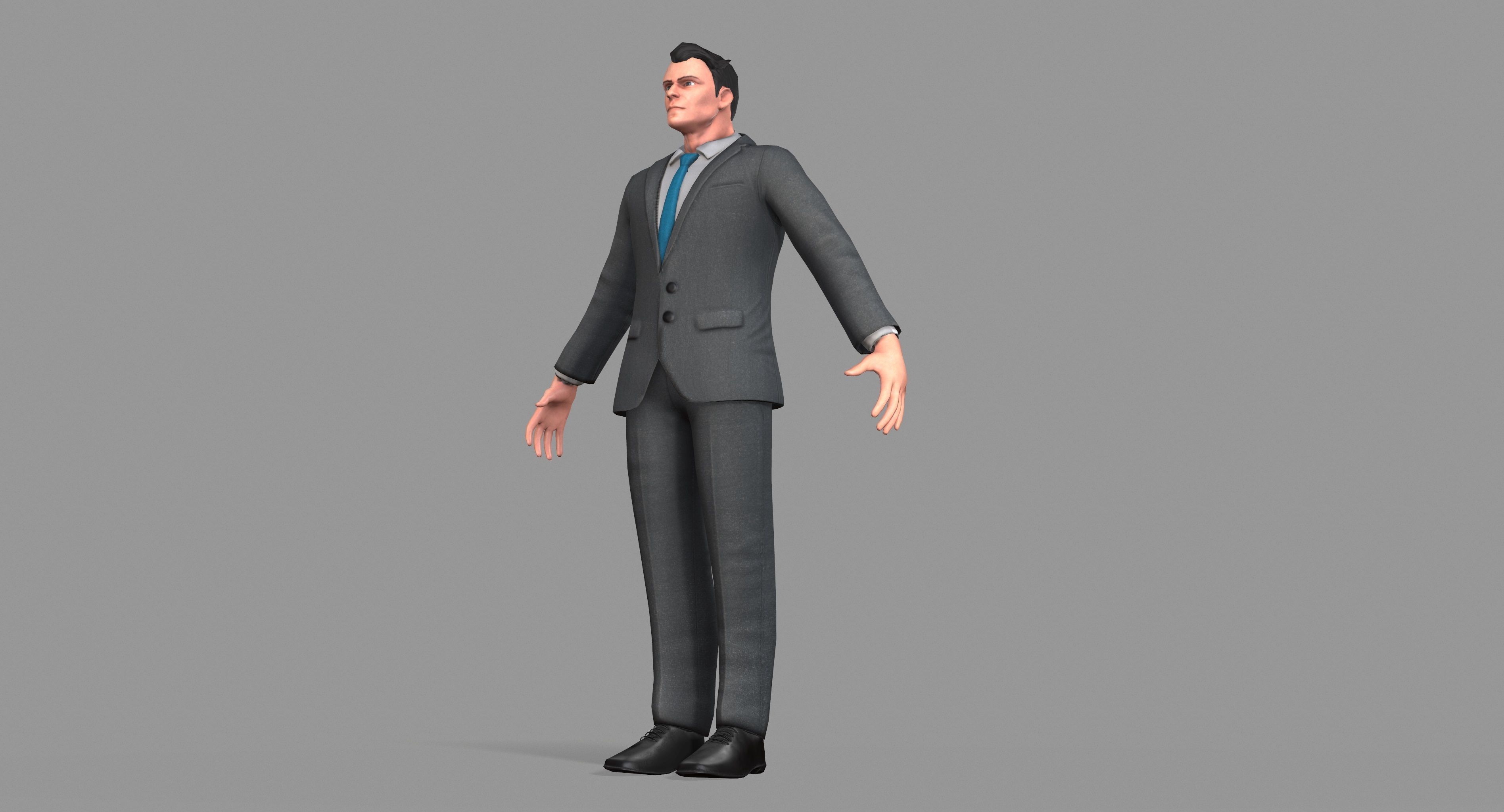 Business Suit Man Low-poly 3D model_33