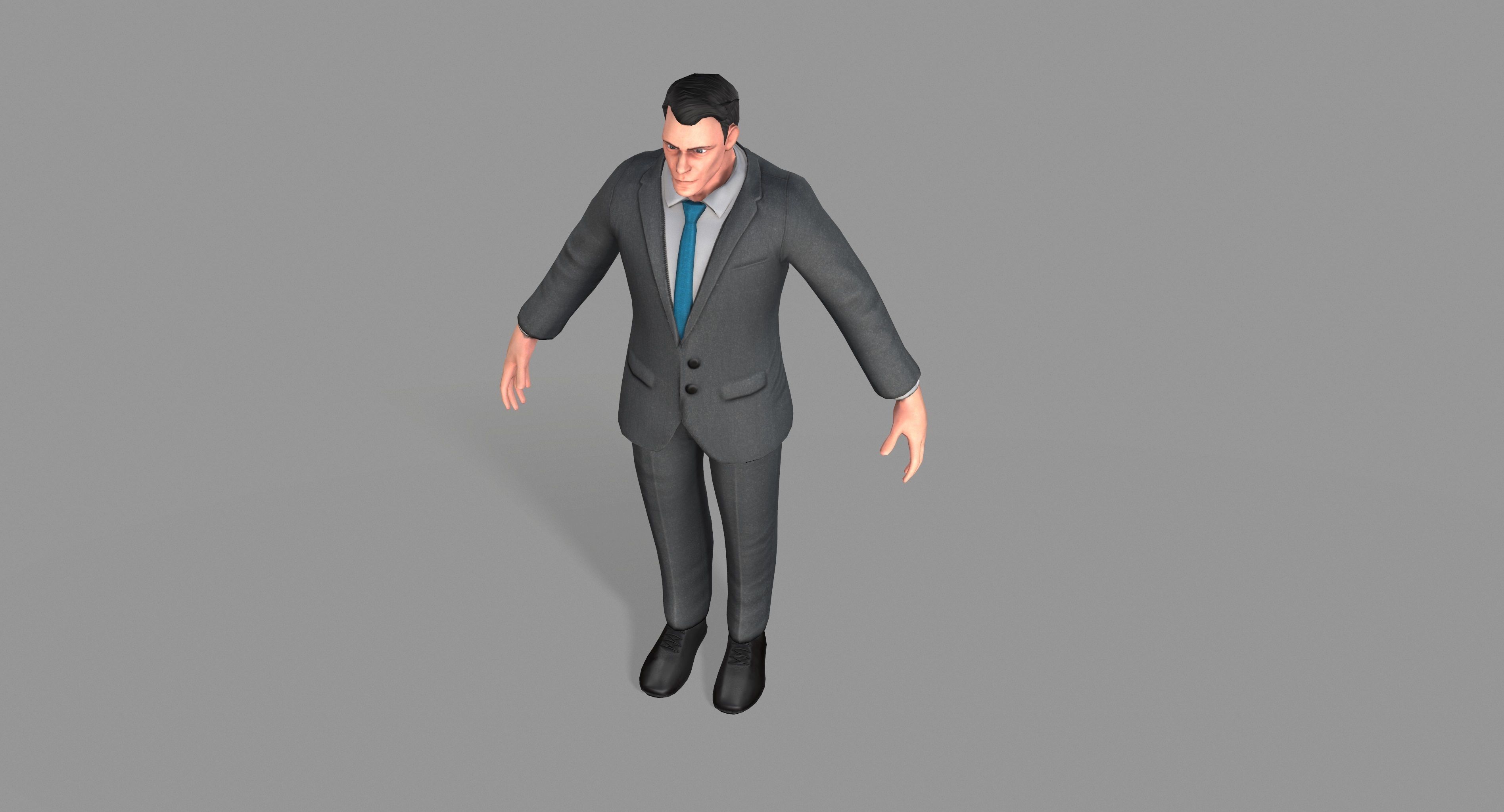Business Suit Man Low-poly 3D model_22
