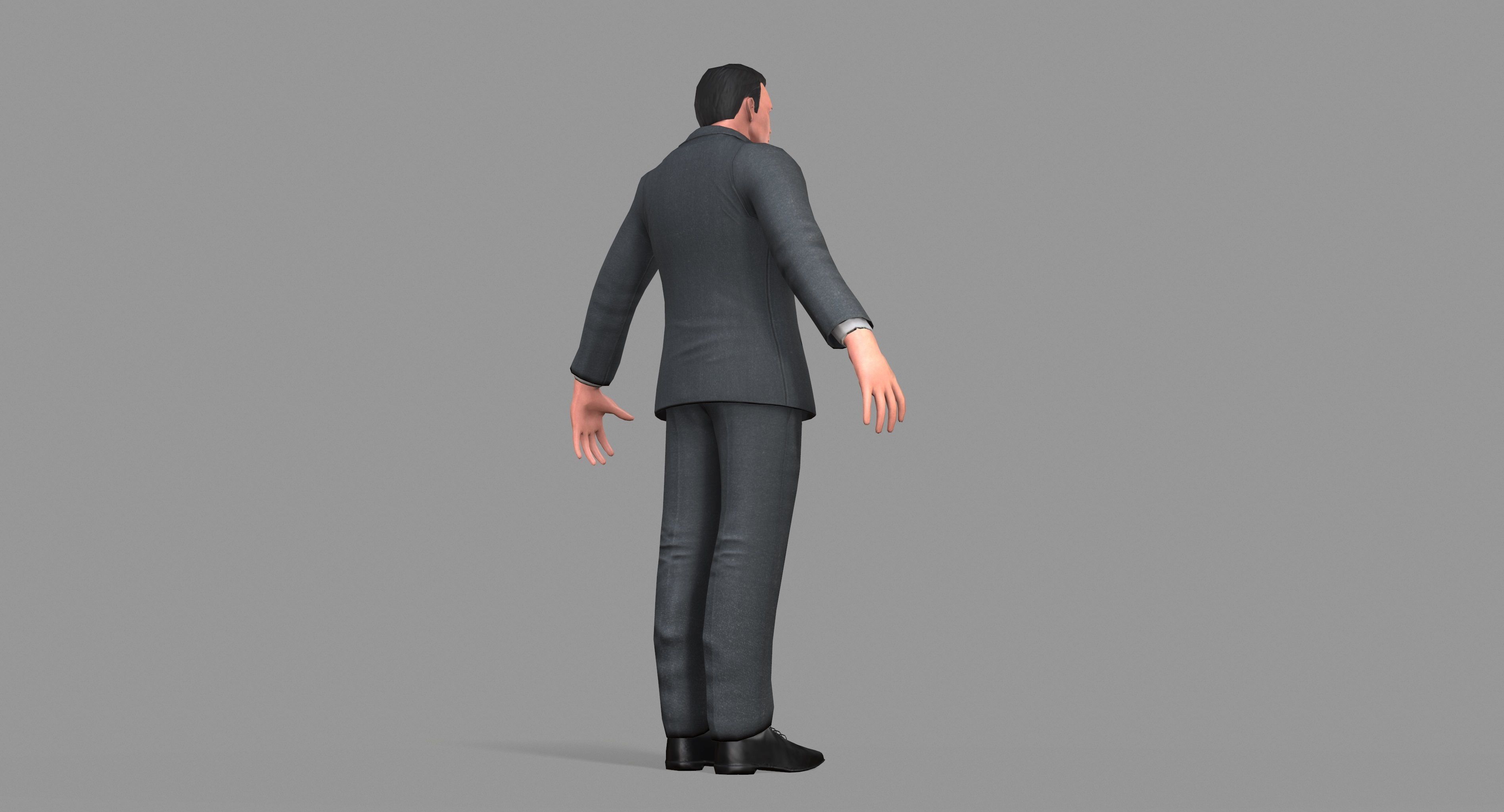 Business Suit Man Low-poly 3D model_28