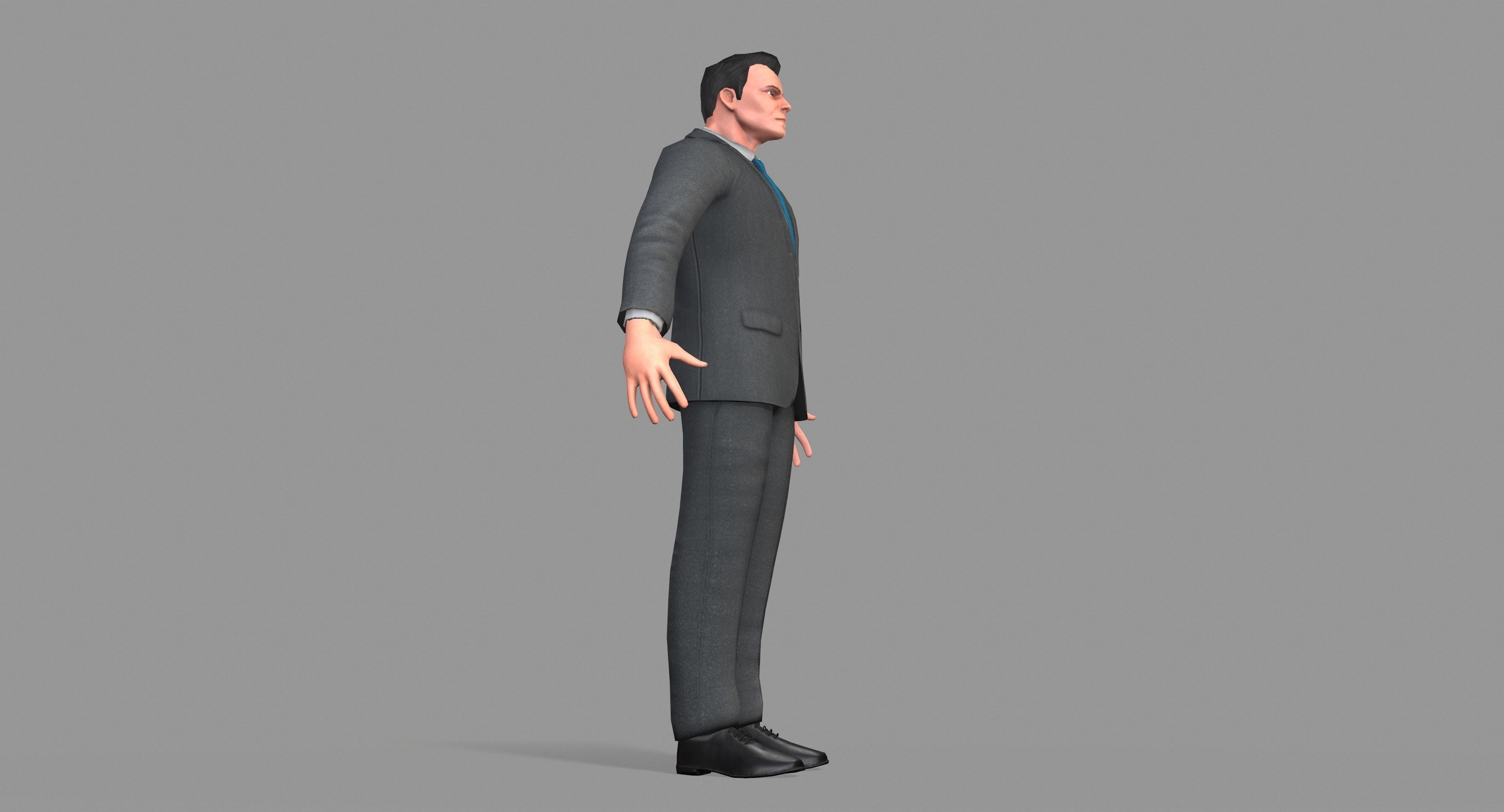 Business Suit Man Low-poly 3D model_25
