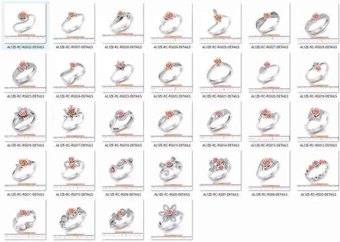 BULK-3DM-With Gems-RING 32 Files 3D print model