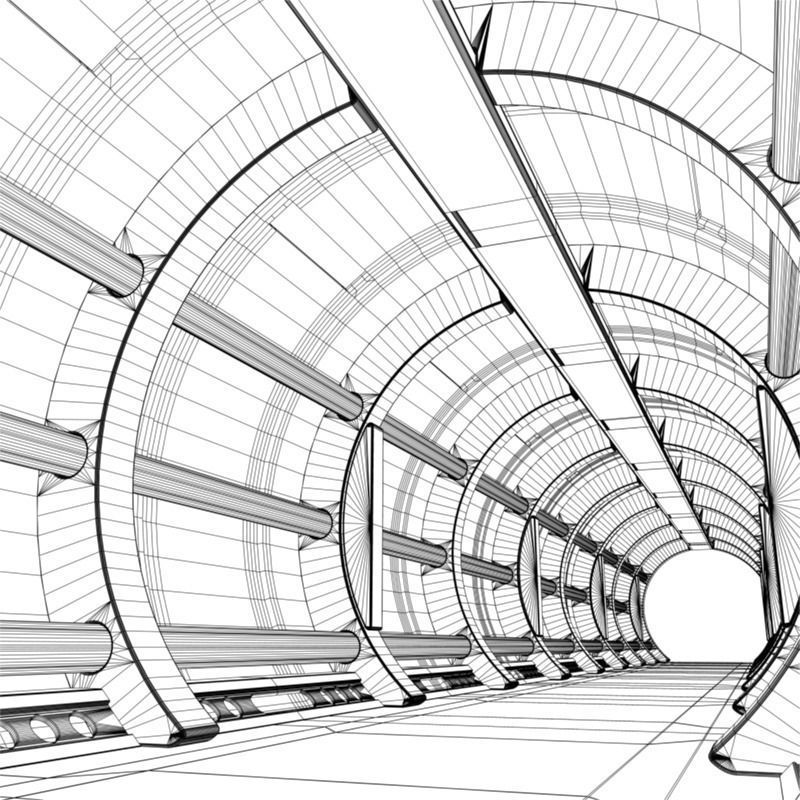 SciFi Corridor 6 3D model_5