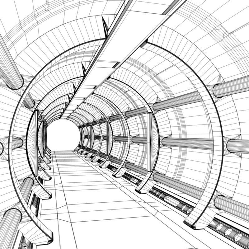 SciFi Corridor 6 3D model_4