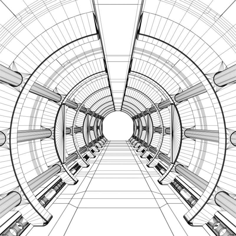 SciFi Corridor 6 3D model_7