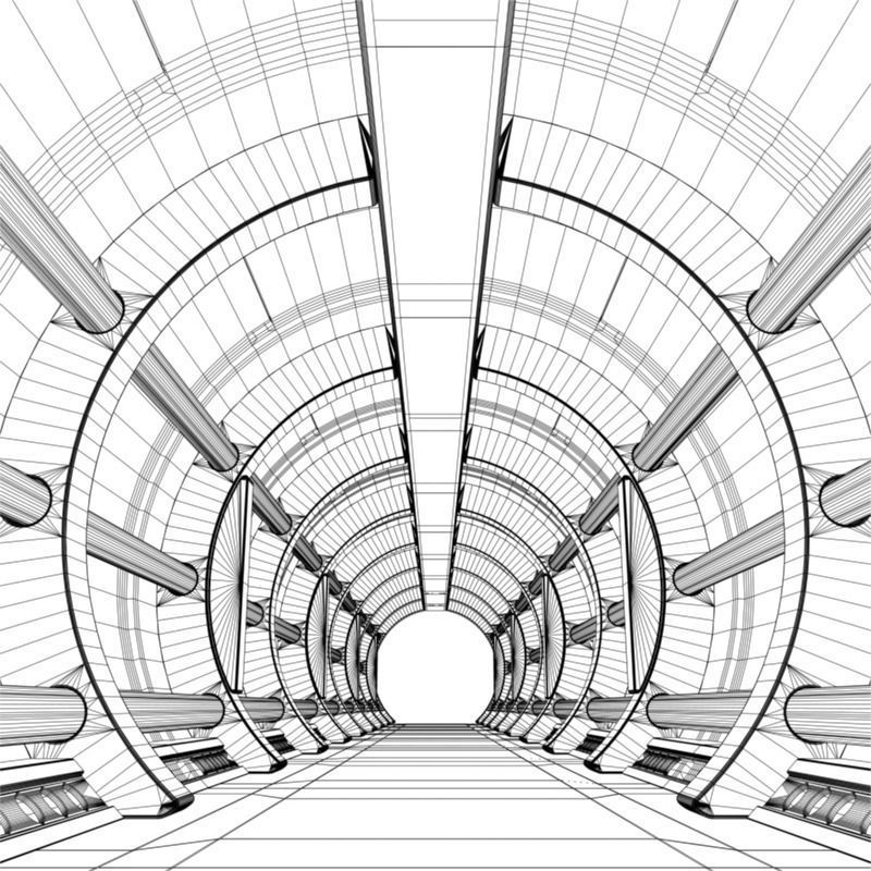 SciFi Corridor 6 3D model_6