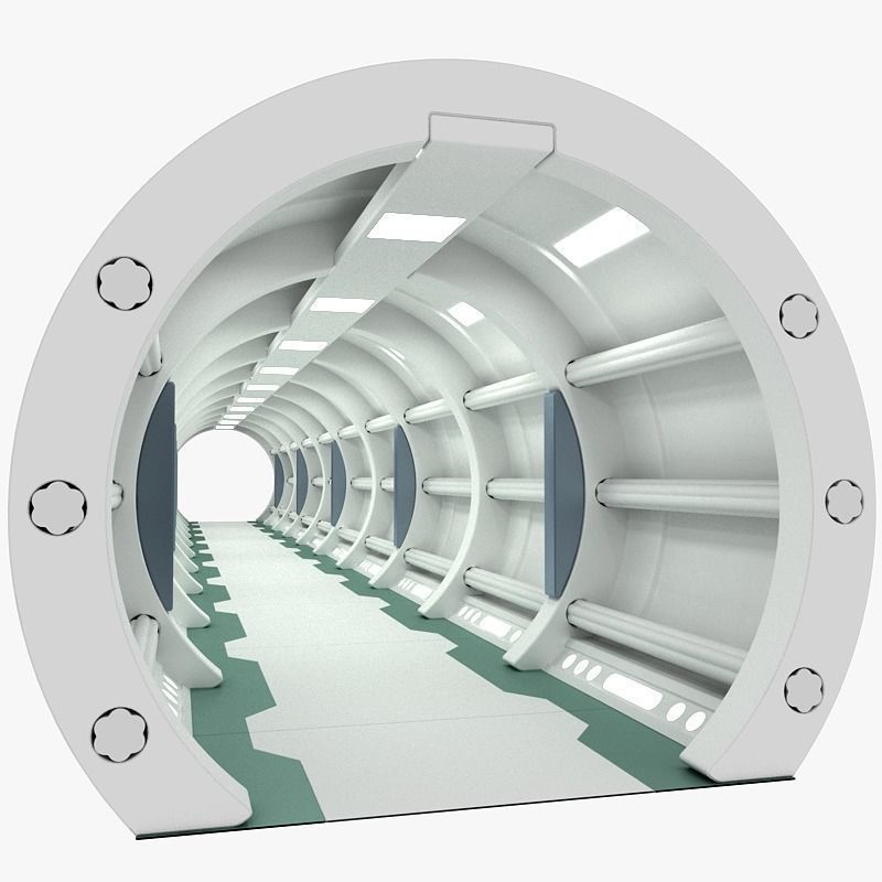 SciFi Corridor 5 3D model_4