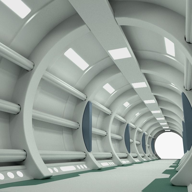 SciFi Corridor 5 3D model_2
