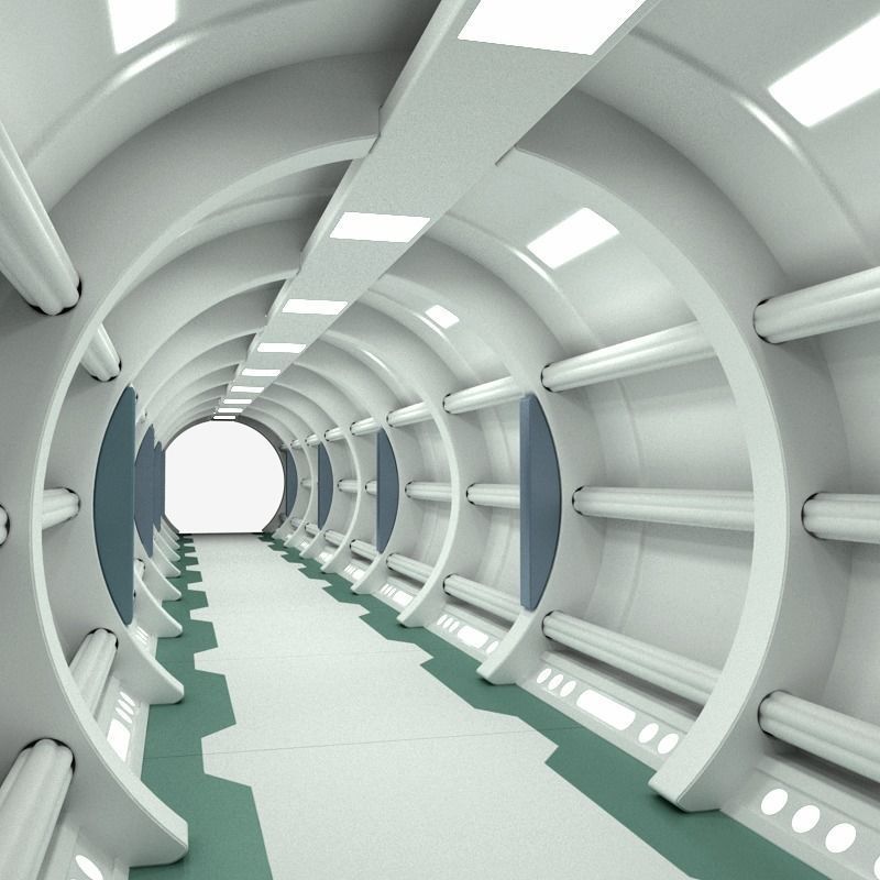 SciFi Corridor 5 3D model_1