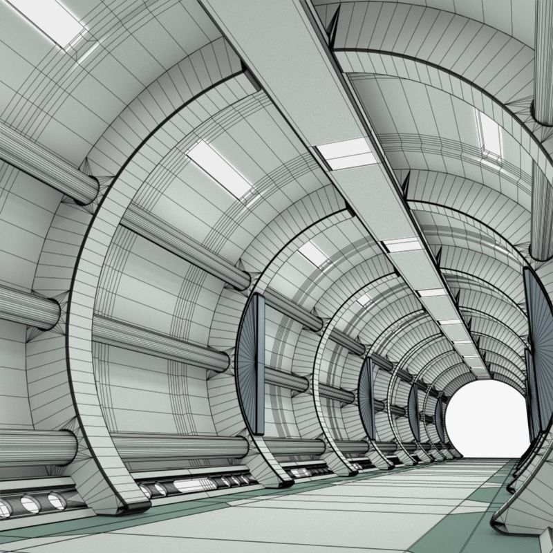 SciFi Corridor 5 3D model_7