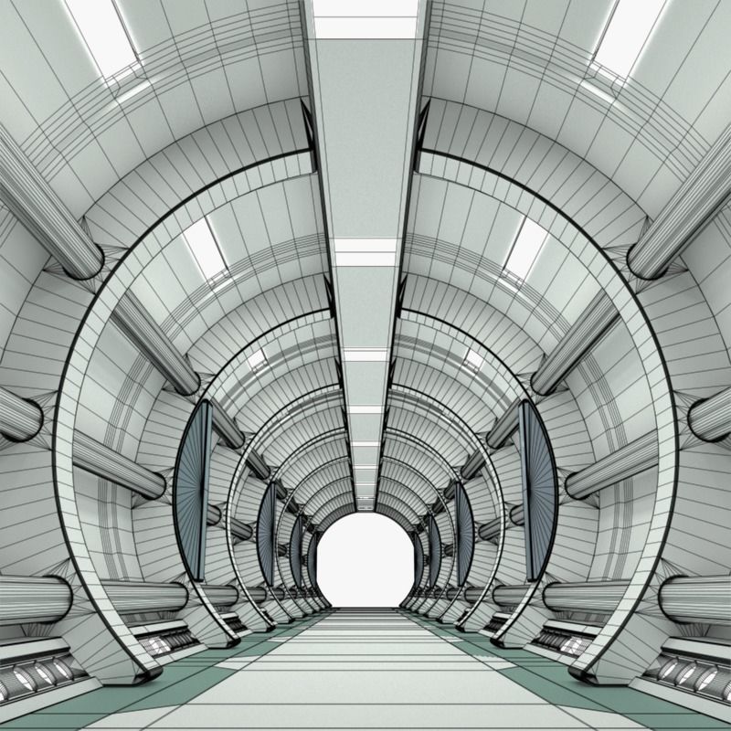SciFi Corridor 5 3D model_6