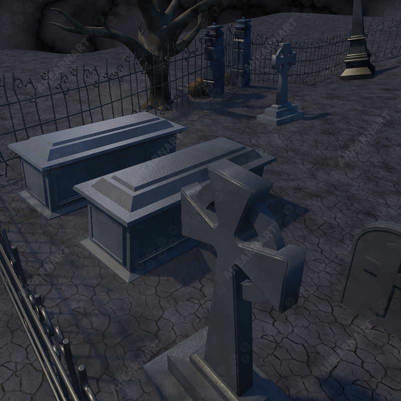 Grave Yard 3D model_5