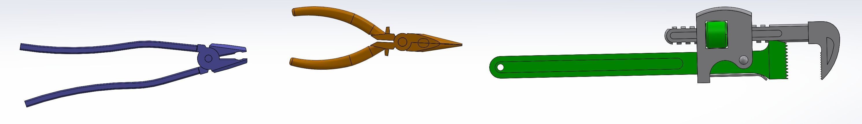 Pliers set of 3D model_9