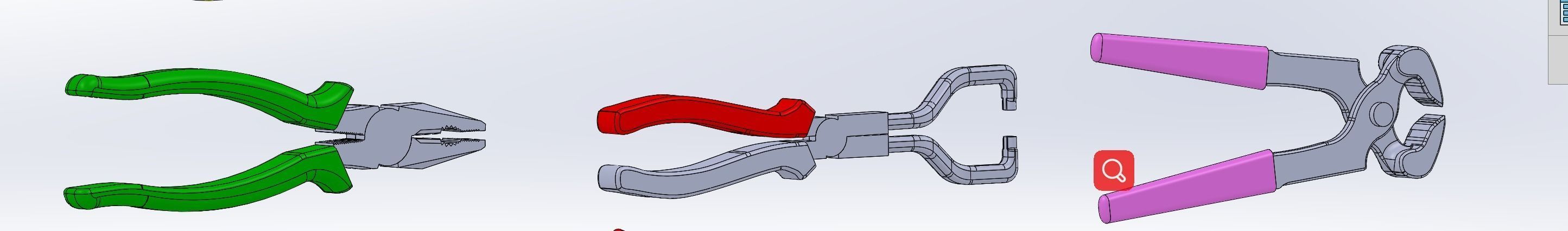 Pliers set of 3D model_8