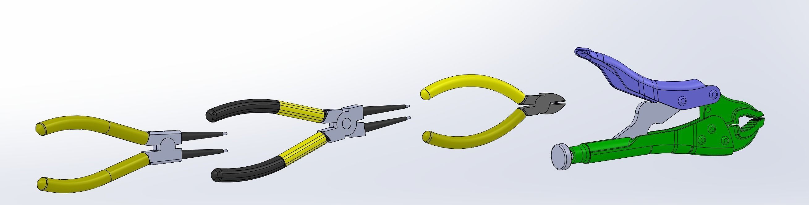 Pliers set of 3D model_7