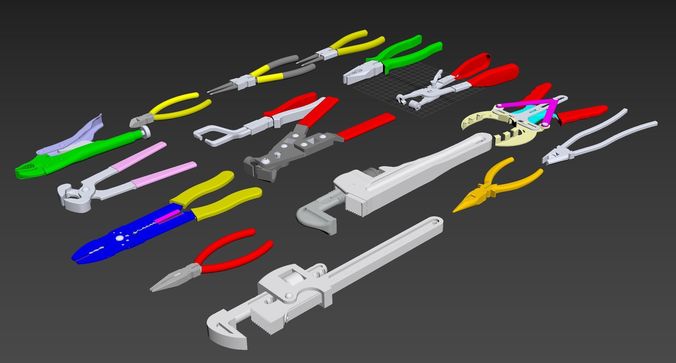 Pliers set of 3D model