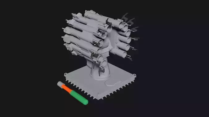 Russian Anti Submarine Launcher RBU-6000 Zapad 3D model