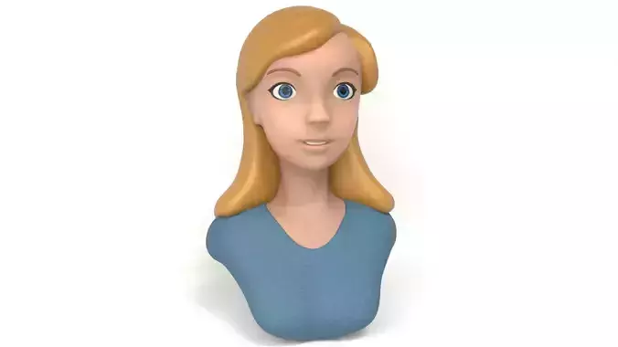 Zgirl Bust Low-poly 3D model