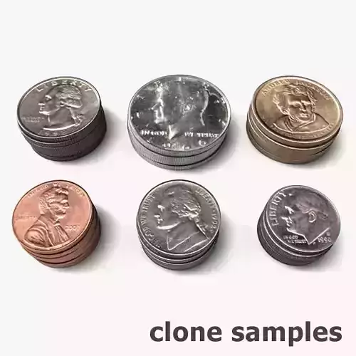 US Coin Set 3D model
