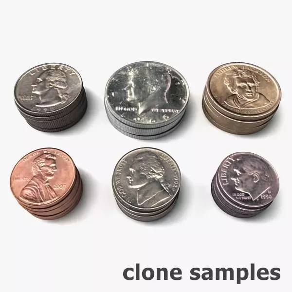 US Coin Set 3D model_0