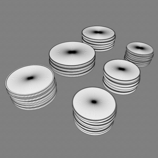 US Coin Set 3D model_7