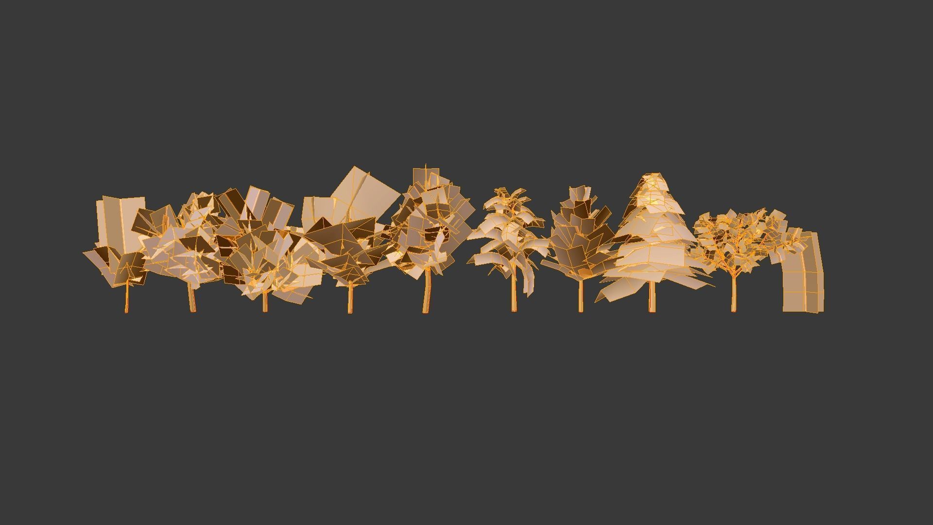Game-ready trees pack Low-poly 3D model_18